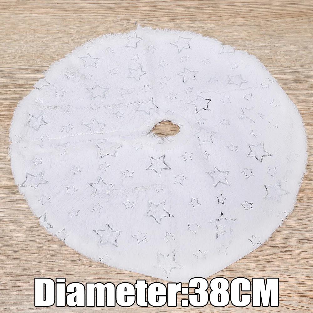 Short Plush Christmas Tree Skirt Xmas Trees Skirts Base Cover Snowflake Santa Claus Snowman Pattern Home Party Xmas Decoration