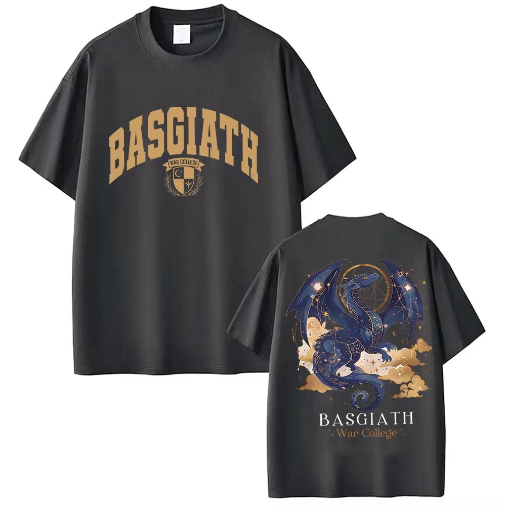 Basgiath War College Dragon Rider Fourth Wing Graphic T Shirts Mens Women Harajuku Fashion Vintage pure Cotton Short Sleeve Top