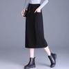 2026 Spring/Autumn High-End Slit Bodycon Midi Skirt - Elegant Medium-Length Women's Skirt