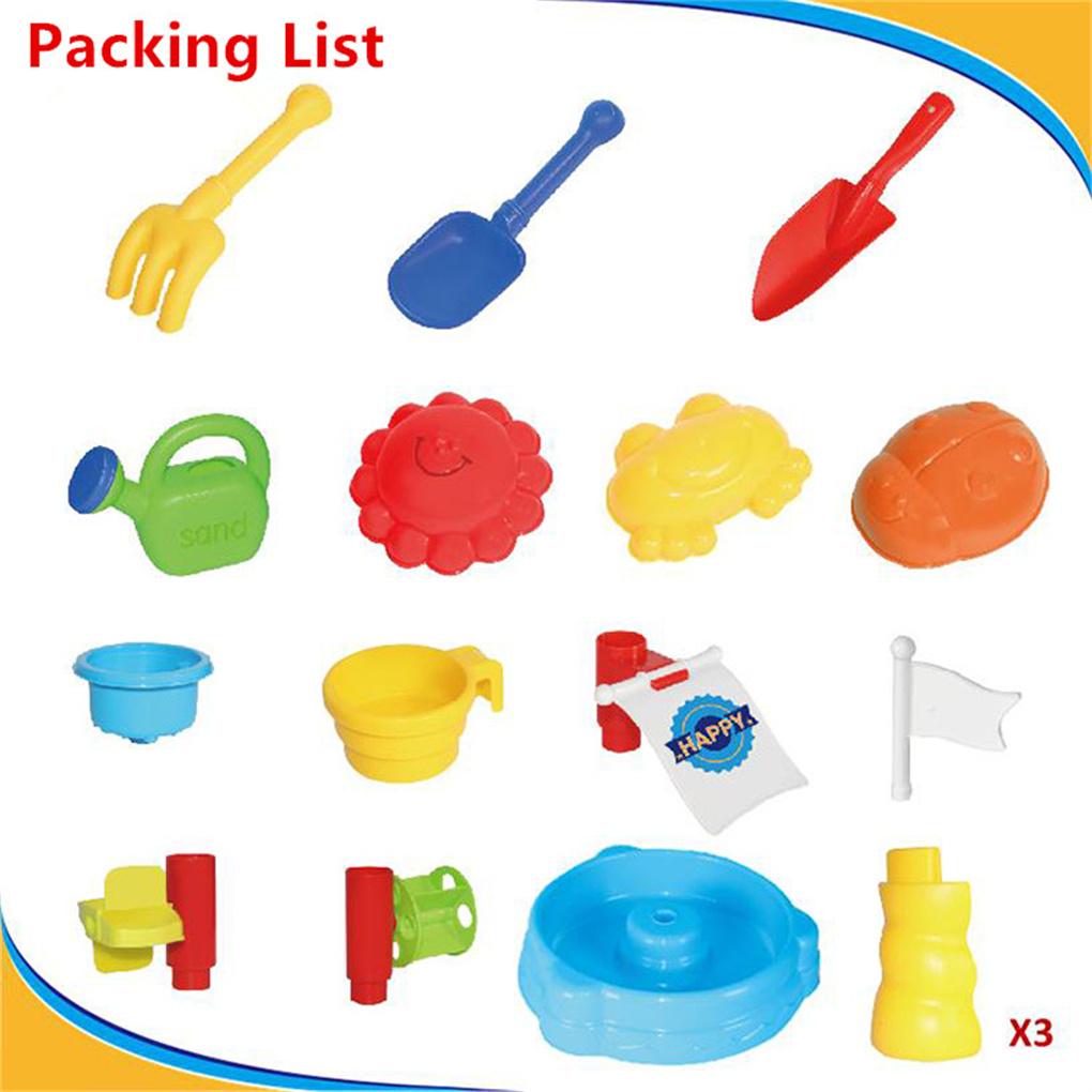 Bunter Kinder Sand-Wasser-Tisch mit Strand-Sand-Wasserspielzeug Sensorischer Tisch Hinterhof Outdoor-Spielzeug für Kinder