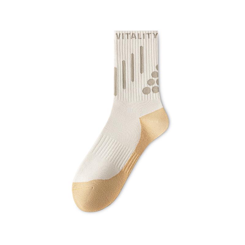 Women's Mid-Calf Cotton Socks - Sweat-Absorbent, Breathable, Casual Sports & Running Socks for Spring/Autumn