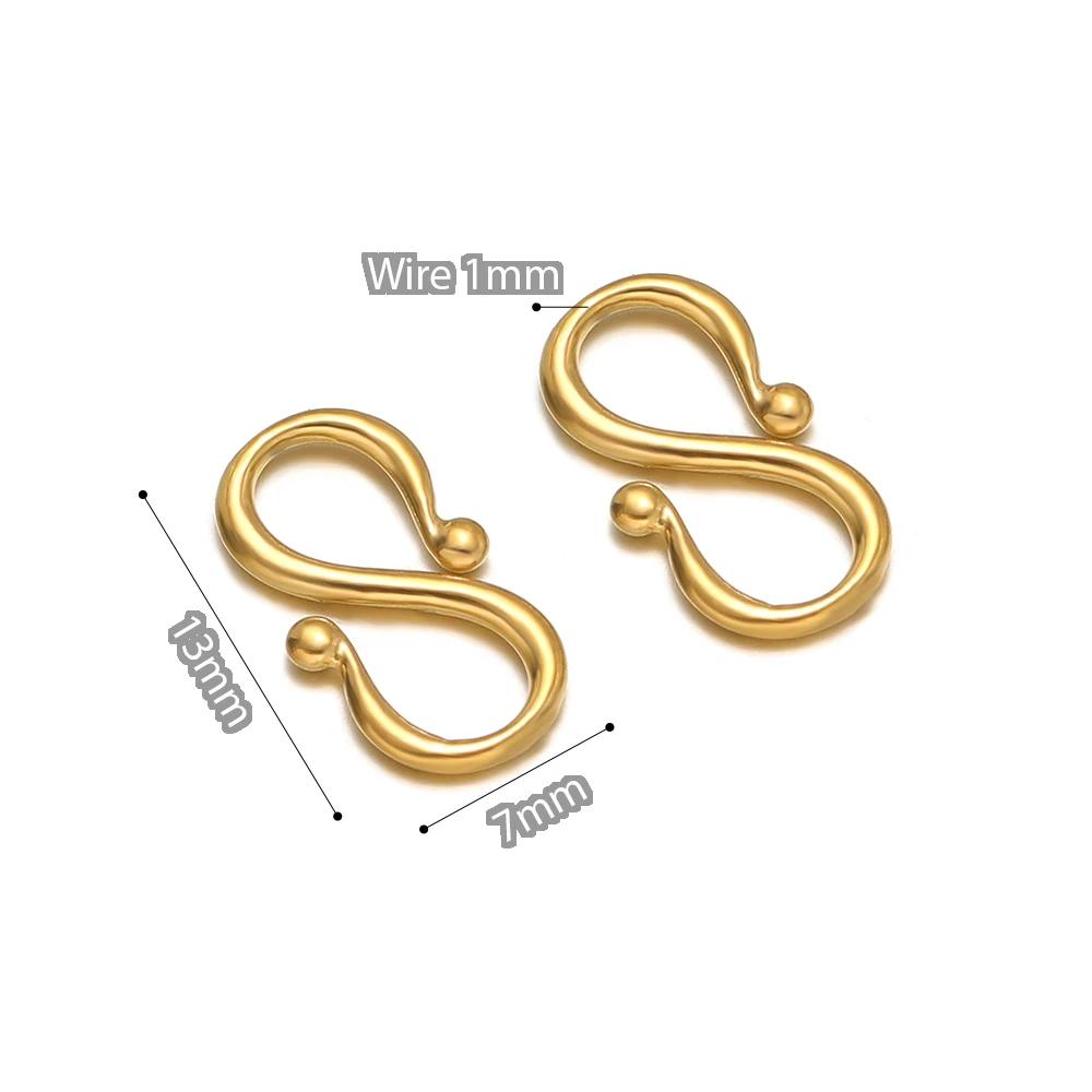 20pcs Stainless Steel W Shape Necklace Clasps Hooks for DIY Jewelry Making Finding Bracelets Supplies Accessories Wholesale