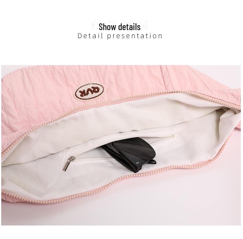 Korean Wrinkled Canvas Dumpling Bag - Versatile Large-Capacity Shoulder & Messenger Bag for Women