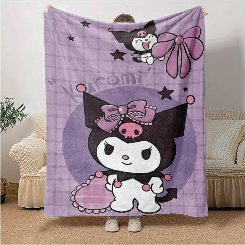 

1pc Kuromi s Cute Halloween Adventure Blanket, Soft Throw Blanket, Warm Cozy Bedding Decor, Living Room, Travel, Camping, Car Blankets, Beach, Office 130x150cm