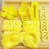16-Piece Multi-Color Soft Headband and Hair Clip Set with Bowknot Washband and Elastic Hair Ties