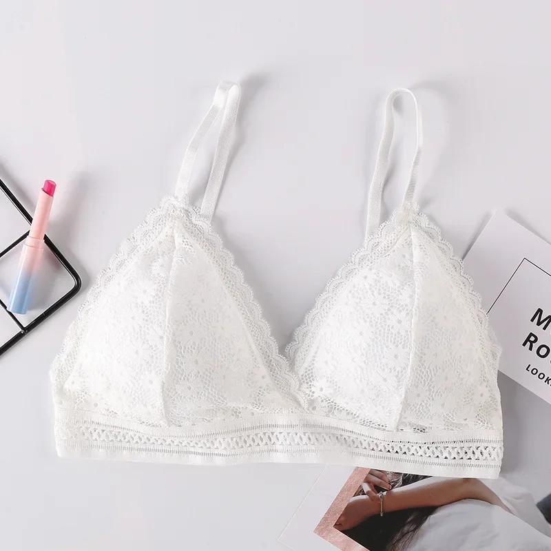 Sexy Floral Lace Bra Top for Women Push Up Female Lingerie Breathable Bralette Removable Pad Thin Fashion New Wireless Bras