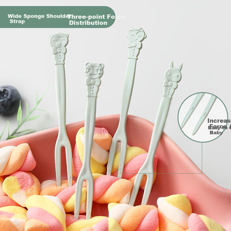Baicaoyuan Cartoon Disposable Fruit Forks, Cake And Pastry Forks, 40 Pieces Per Pack
