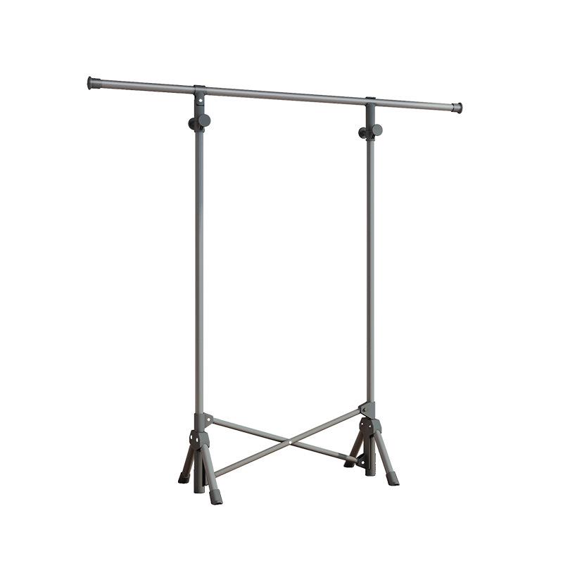 Butterfly Edge Floor-Standing Folding Clothes Rack for Indoor/Outdoor Use 1.4m Gray Single Rod (No Installation, Foldable)