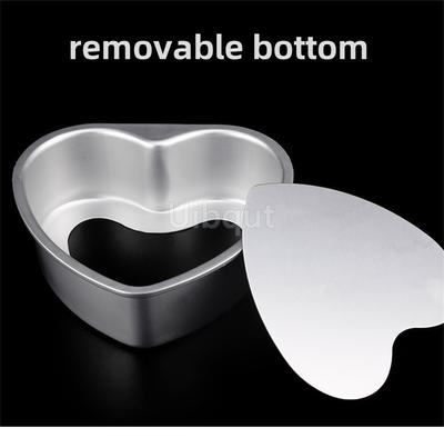 3/4/5/6/7/8/10/11 tum hjärtformad kakform form solid botten aluminiumlegering chokladkaksform silver plåt bakform