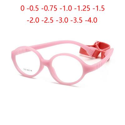 Safety Silicone Blue Ray Blocking Prescription Lens Eyeglasses Children Boy Girls PC Kid Optical Lens Eyeglasses 0 -0.5 -0.75 To -4.0