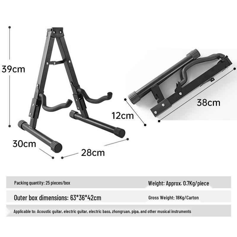 Portable Foldable A-Frame Guitar Stand for Classical, Folk, Electric, and Acoustic Guitars