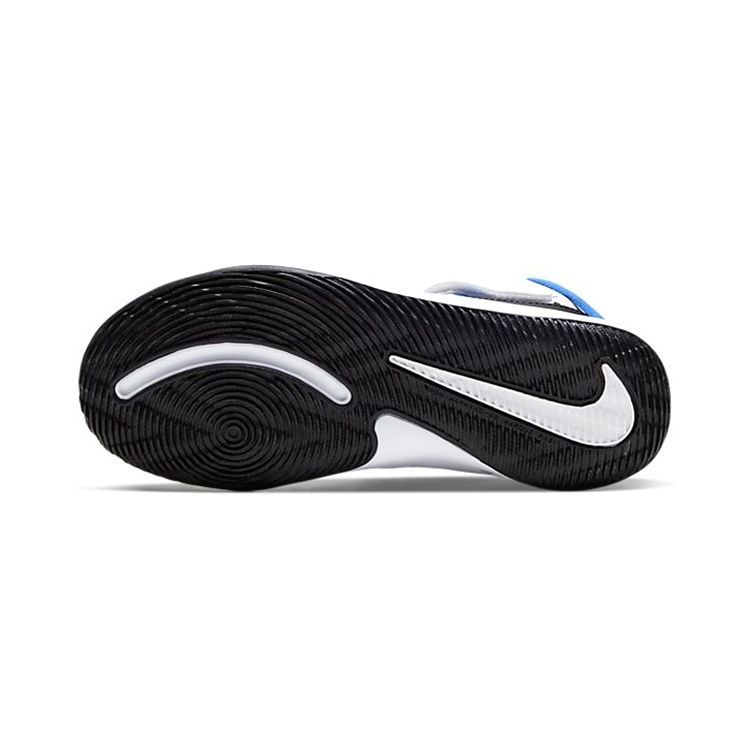 Nike Team Hustle D9 PS Allover Logo - White Kids Sneakers Hyper-Royal University-Red Black CW5816-100
