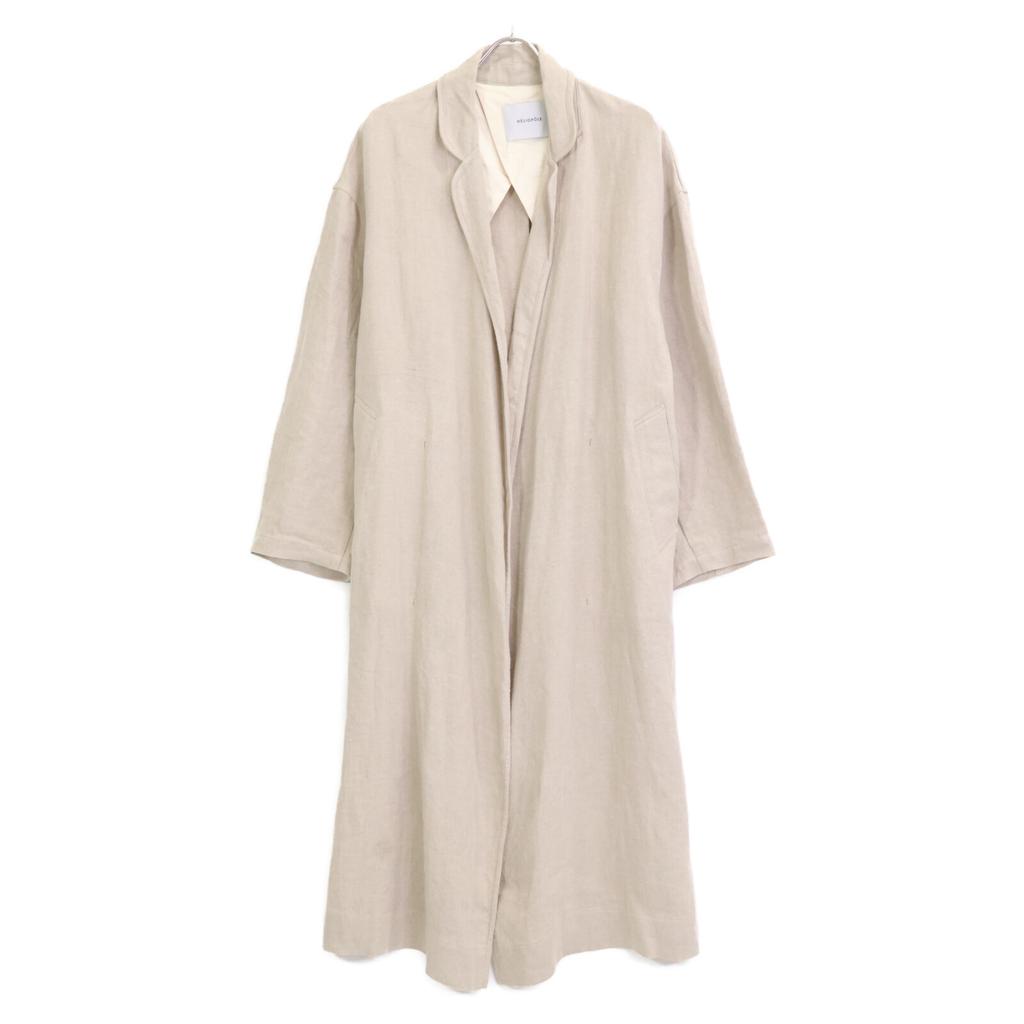 Heliopole 12003032021HN Beige Linen Long Coat Coat 38 beigeUsed