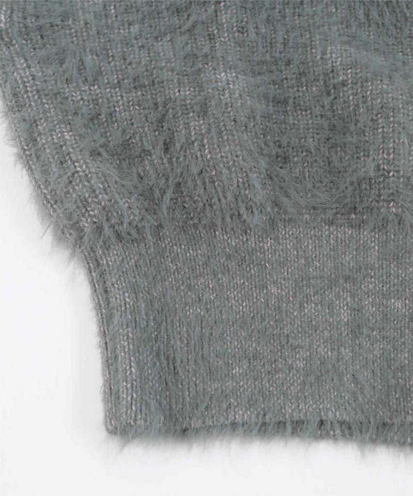 miette Mix Shaggy Volume Sleeve Knit RCXX0789 Free Size Red Women's