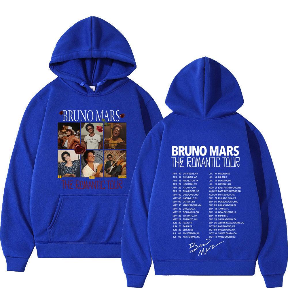 Bruno Mars The Romantic Tour Felpa Uomo Donna Moda Felpe Maniche Lunghe Pullover Regali per Fan