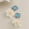 Exaggerated Women Earrings Temperament Ladies Stud Earrings Acrylic Flower Earrings  Beach Vacation