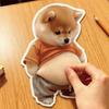 3D Stickers 3D Shiba Inu Dog Belly Sticker Cute puppy wearing orange outfit Self-Adhesive Decals Stickers  Phone home Decor
