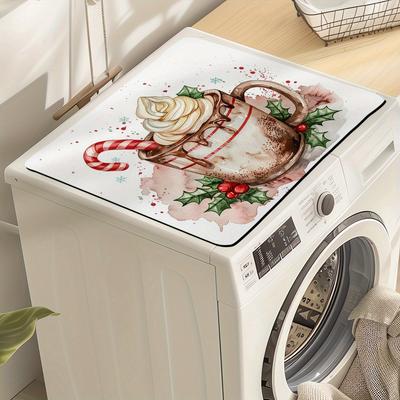 1 Adet Retro Noel Baskılı Kauçuk Kurutma Matı Kahve Dükkanı Mutfak Halı Sofra Takımı Dayanıklı Diatom Çamur Masa Matı Evcil Hayvan Matı Kahve Takımı