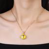 Round Photo Box Enamel Flower Gold-Plated Pendant Necklace Fashion for Women's Girls' Party Wedding Luxury Jewelry Gift