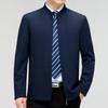 Spring and Autumn Men's Stand Collar Jacket Casual Middle-aged Business Simple Jacket New Men's Mulberry Silk Thin Jacket