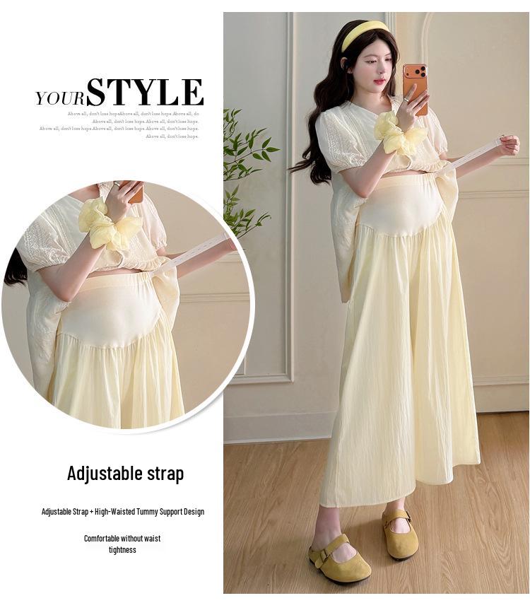 Trendy Maternity Summer Two-Piece Set: Chic and Loose Coco Style Shirt & Shorts