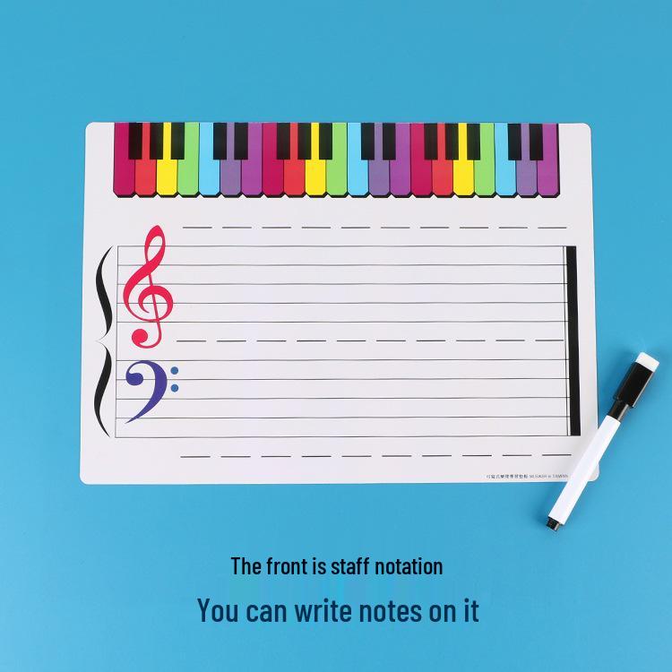 Erasable Staff Whiteboard Piano Sheet: Treble Clef Learning Pad for Music Teaching
