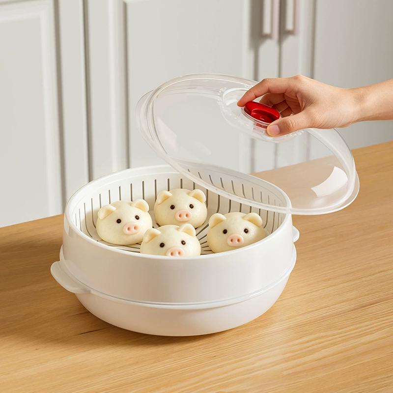 New Food Grade PP Microwave Steamer With Lid Tray Multifunctional Cookware For Rice Egg Vegetable Dumpling Cooking