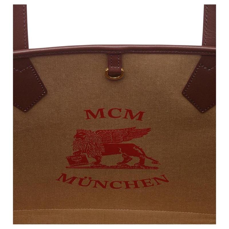 MCM Liz Visetos Logo Shoulder Tote Bag MWPGSLR024B-