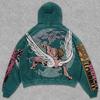 Spring and Autumn American Retro Skull Skull Skeleton Series 3D Digital Printing Trend Hoodie Sweater