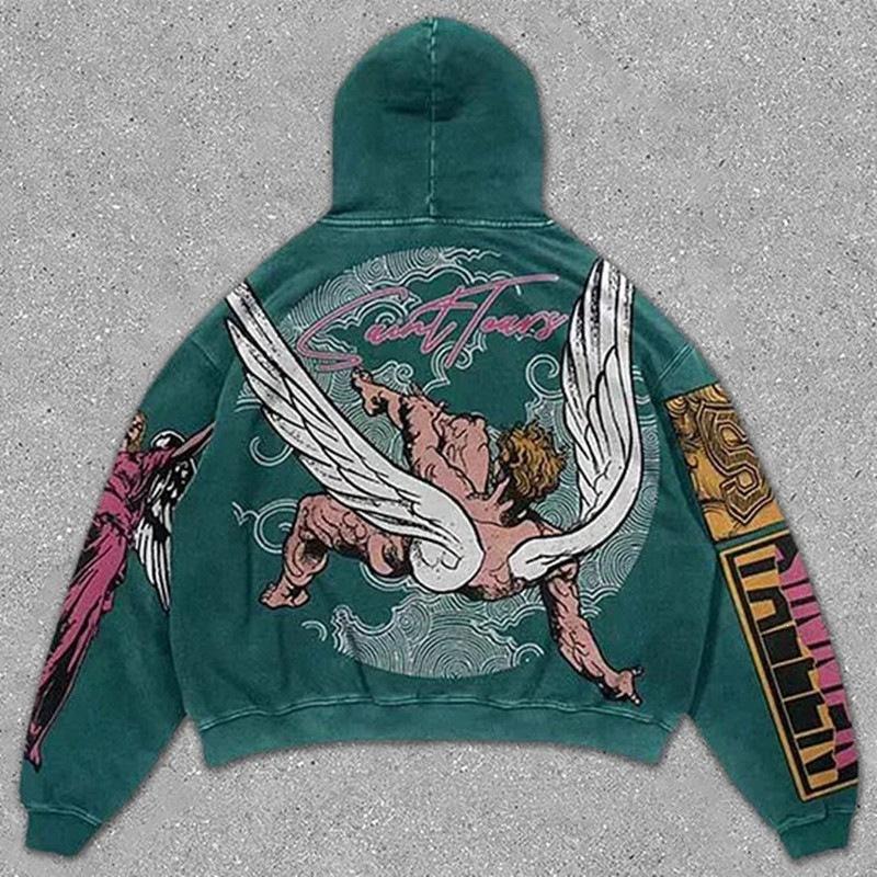 Spring and Autumn American Retro Skull Skull Skeleton Series 3D Digital Printing Trend Hoodie Sweater