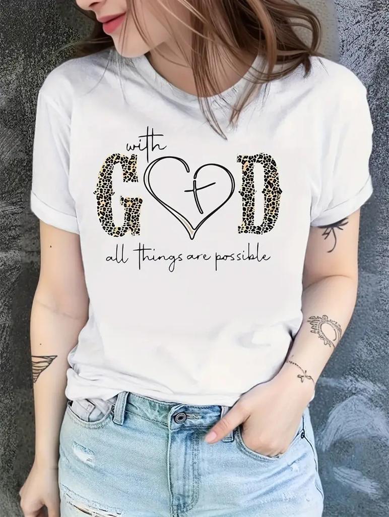 Women's Relaxed Fit White T-Shirt with Eye-Catching Print Artwork