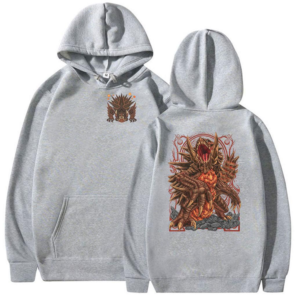 Game Monster Hunter Akantor The Black God Hoodie Vintage Long Sleeve Fashion Sweatshirt Player Pullover Clothing Hoodies