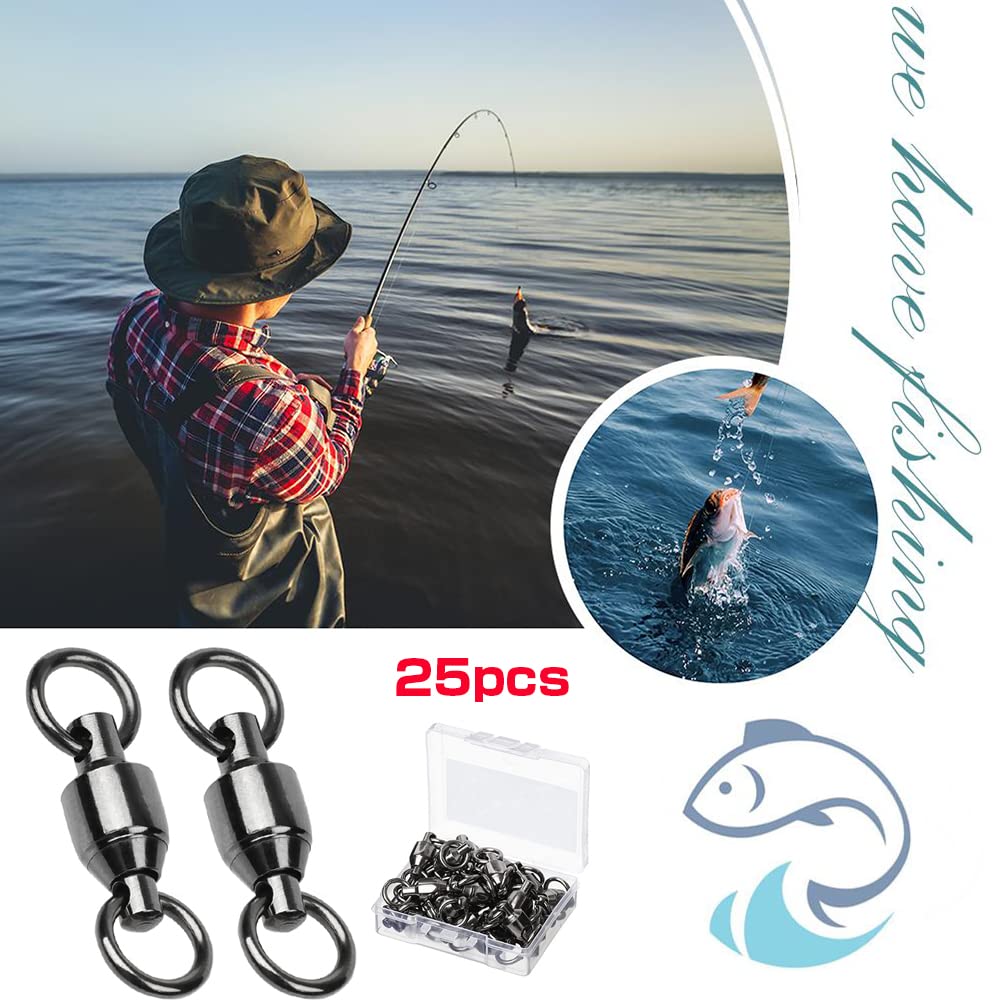 QISHUO Rolamento Anel Soldado Inoxidável Pesca 25 35kg Giradores de Alta Resistência, Aço, Snap, Giradores, Preto, Peças,