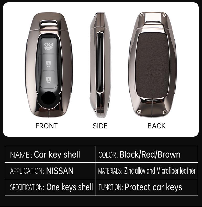 Nissan Car Key Case for Sylphy, 14th Gen Teana, Qashqai, X-Trail, Tiida, Kicks, Murano, Bluebird