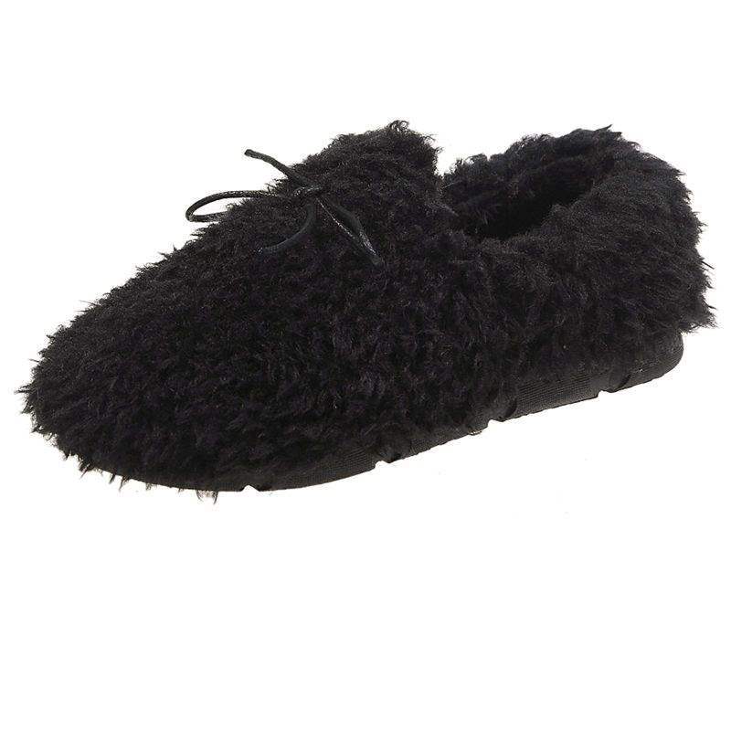 Mao Mao Shoes Women's Winter Wear Korean Version 2025 New Flat Bottom Internet Celebrity Curly Wool Lamb Wool Soft Sole Doudou Cotton Shoes