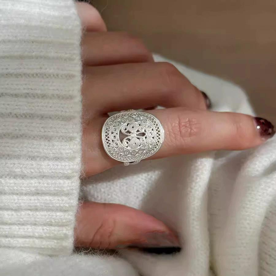 Delicate Openwork Texture Cuff Finger Rings For Women Girl Fashion New Jewelry Bosom Friend Gift Party anillos mujer