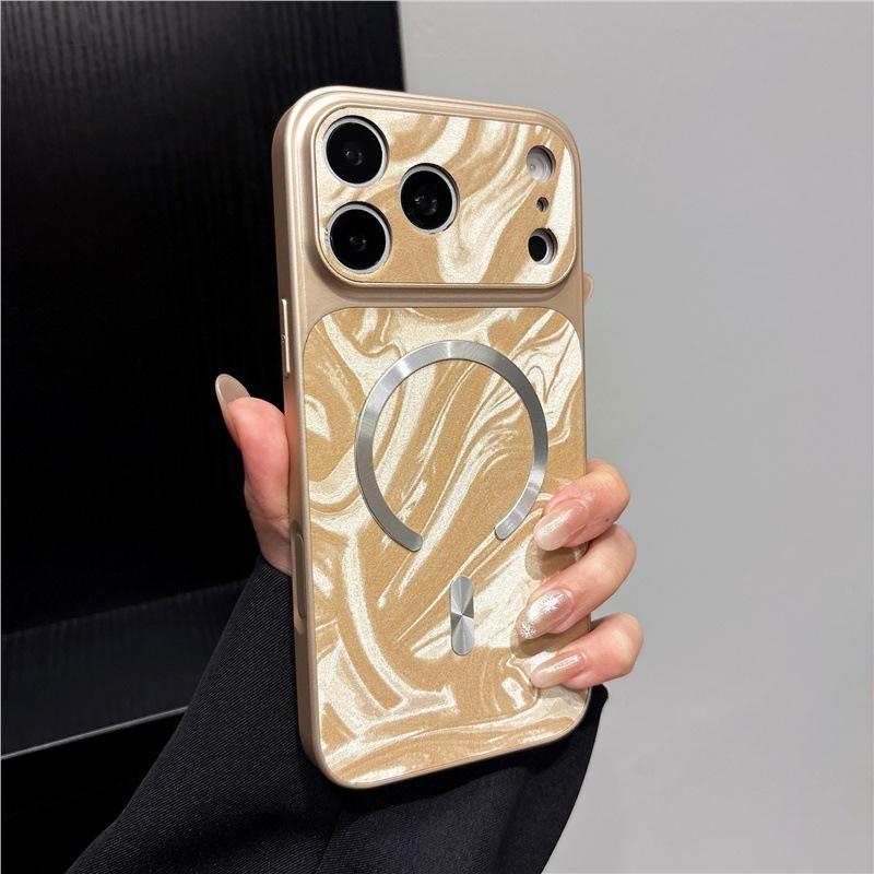 Ins Wind Is Suitable for Apple 16promax Mobile Phone Case, Water Ripple Magnetic Attraction, Second Change iPhone17 Anti-drop Protective Case