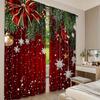 2-Panel Semi Blackout Curtains With Christmas Pendant Design - Soft, Light-Filtering Drapes for Privacy In Bedroom, Living Room