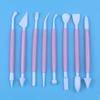 8Pcs Fondant Modeling Tools Safe Plastic Rich Style Detachable Head Cake Sculpting Tools for Home Kitchen DIY