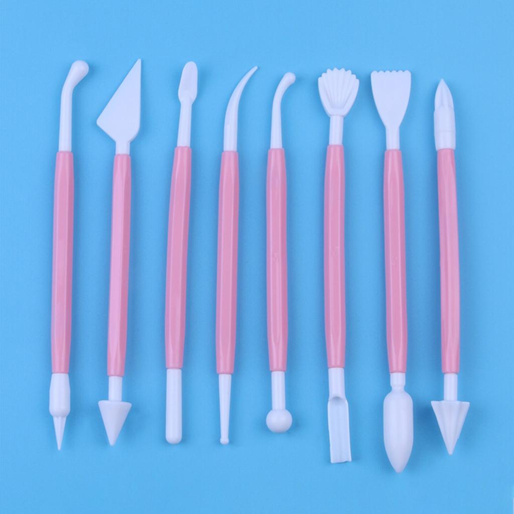 8Pcs Fondant Modeling Tools Safe Plastic Rich Style Detachable Head Cake Sculpting Tools for Home Kitchen DIY