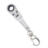 Flexible 10mm Ratchet Wrench Metal Keychain with 180 Degree Flexible Rotation Head for Fastening Application