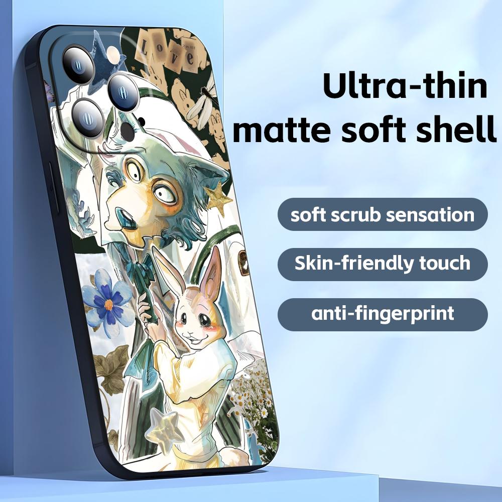 BEASTARS Telefoonhoesje Voor iPhone17 16 16e 15 14 13 12 11 Plus Mini Pro Max Zwart Zacht Schokbestendig Hoesje