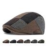 Vintage Patchwork Flache Kappe für Herren Damen Klassische Newsboy Ivy Mütze Warme Wollmischung Fahrer Kappe