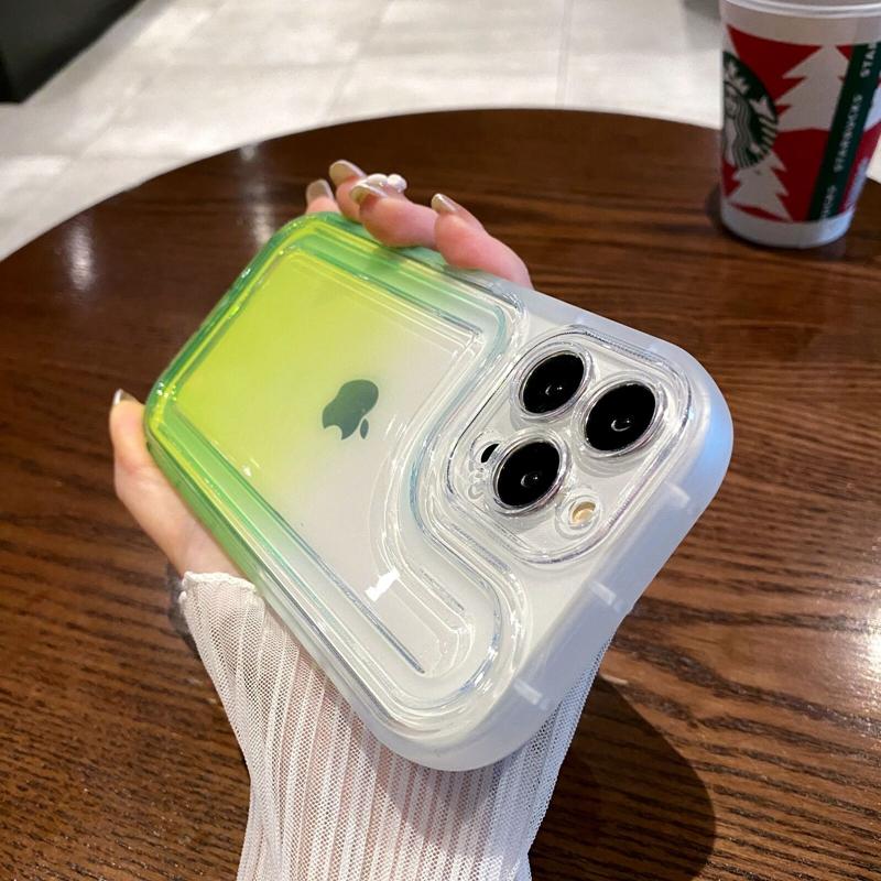 

Роскошный прозрачный чехол для телефона ярких цветов для iPhone 14 13 12 11 Pro Max Plus, противоударный чехол с бампером градиентного цвета For iPhone 12