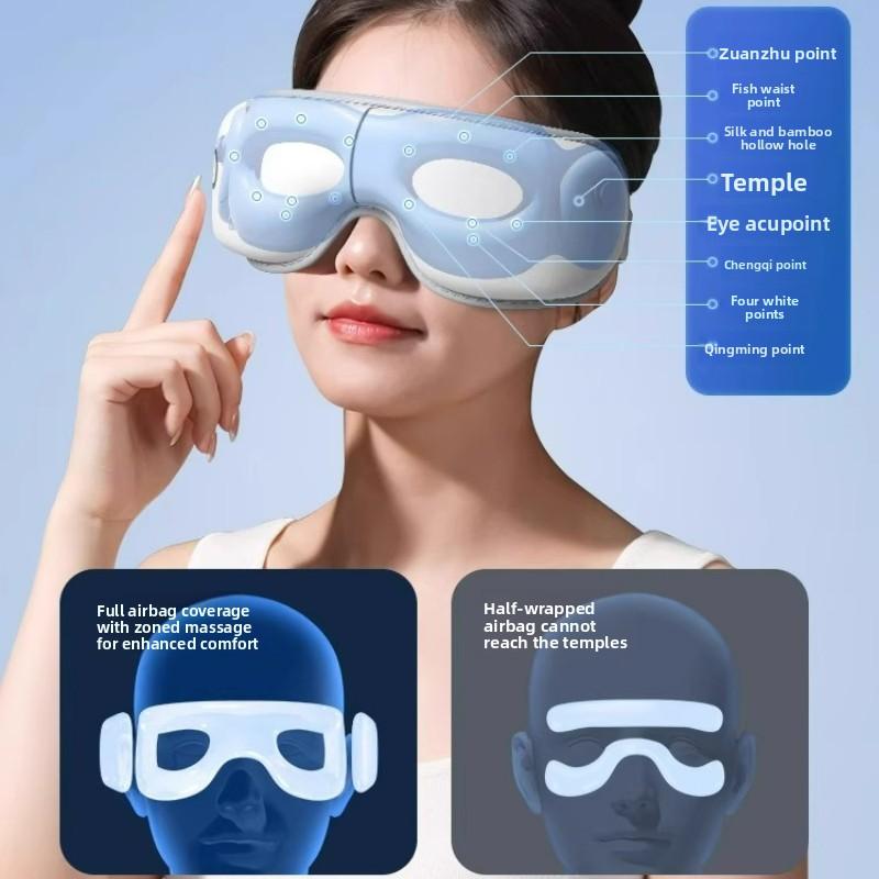 Folding Eye Massager Eye Mask with Heat and Bluetooth Music Airbag Eyes Care Device Gift for Eye Strain Dry Eyes Improve Sleep