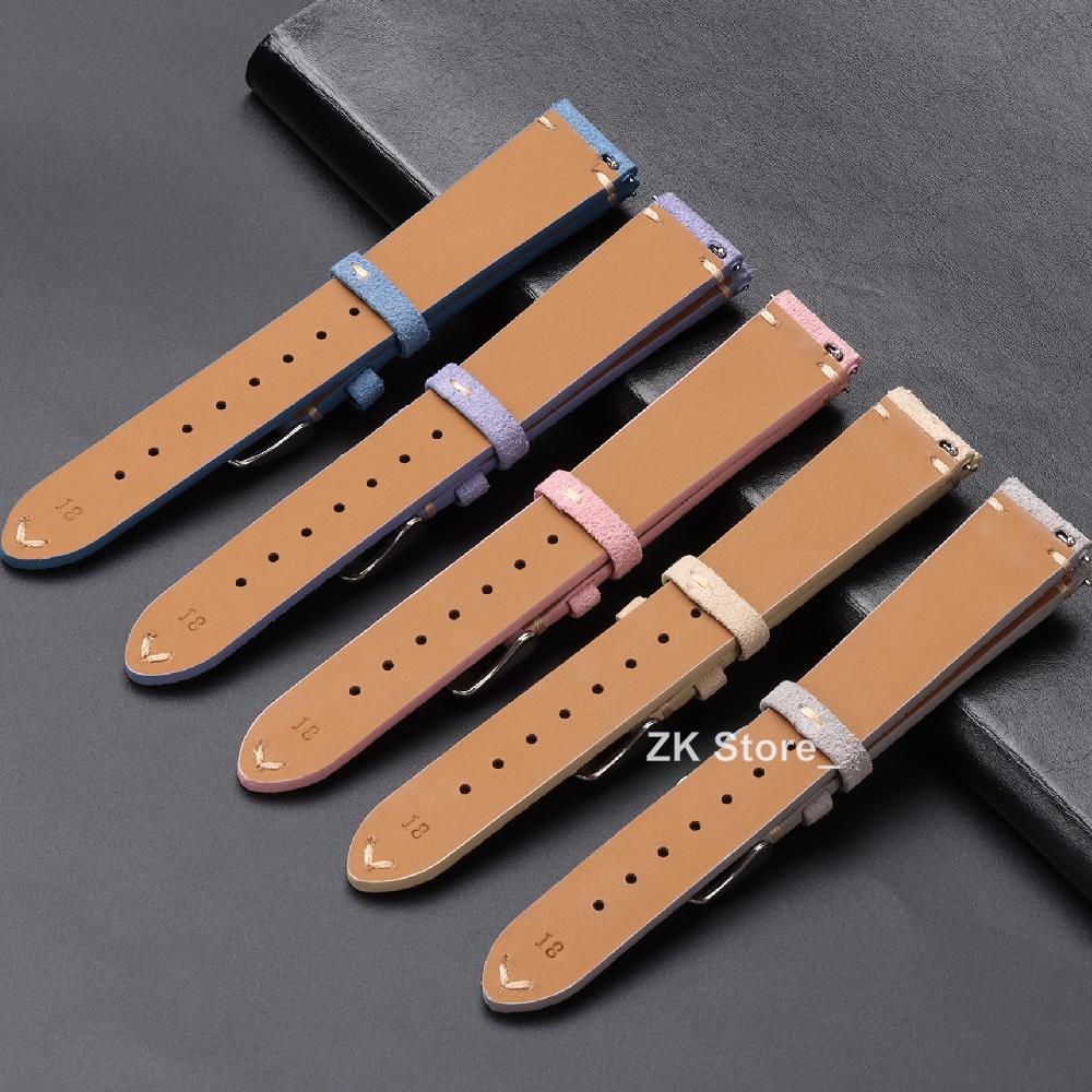 Genuine Suede Leather Watch Strap Quick Release Vintage Watchband 14/16/18mm 20mm 22mm Bracelet for Men Wrist Bands Accessories