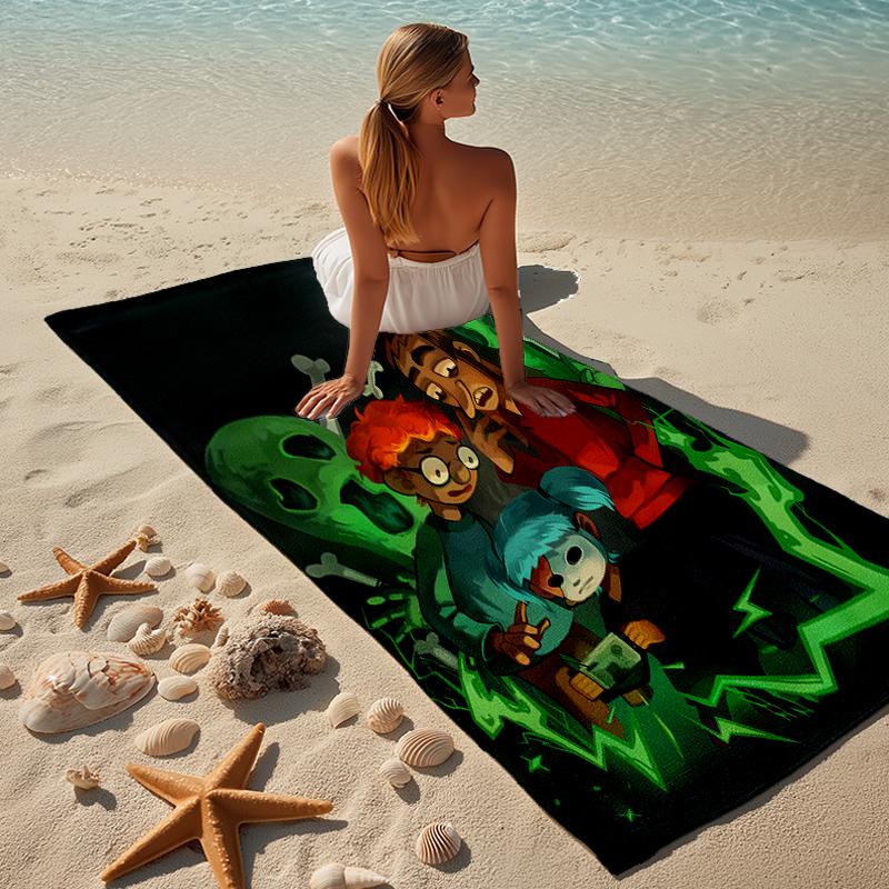 Proof Beach Towel with a Sally Face1 Pattern - Soft,absorbent,quick-drying,machine Washable - Perfect for Swimming,camping,bathing