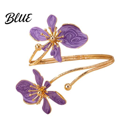 Feminine Armlet Bracelet Flower Arm Cuff Women Upper Adjustable Open