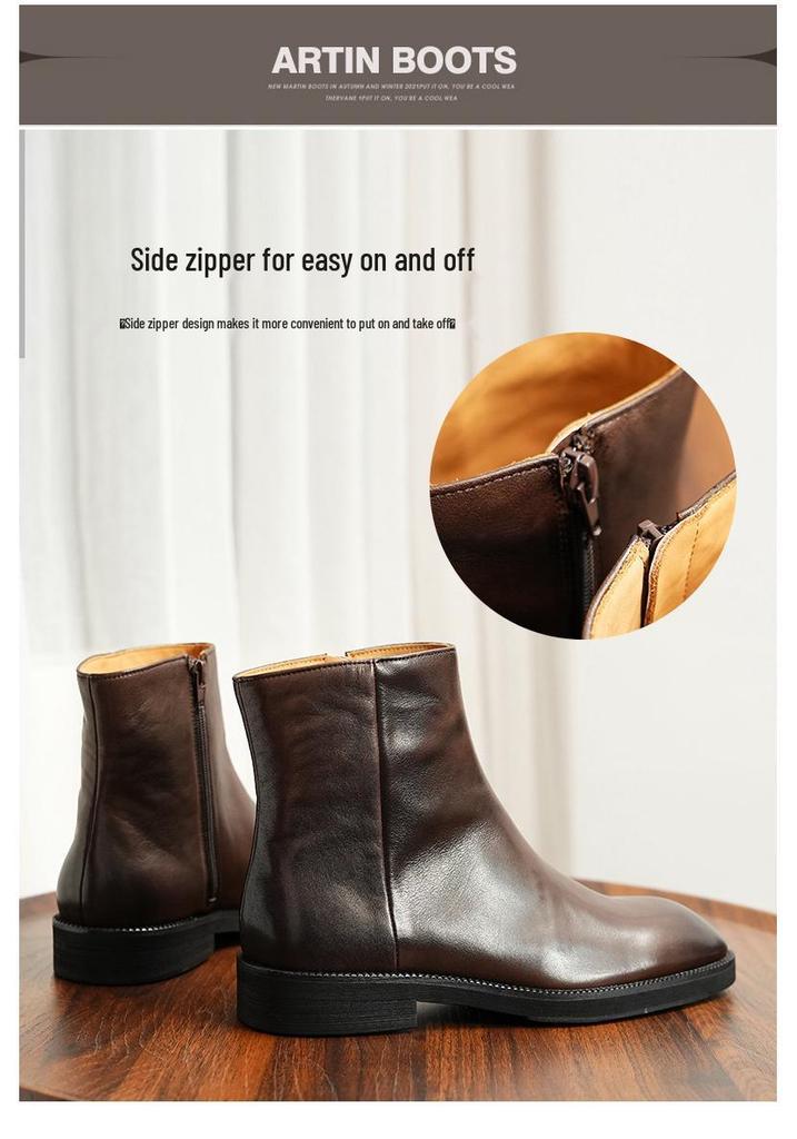 Men's 2026 Retro High-Top Leather Martin Chelsea Boots - Genuine Leather, Winter British Style