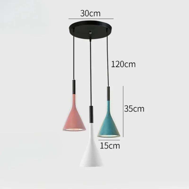 Nordic Pendant Light Indoor Chandelier Combination Aluminum LED 3 Heads Lamp Fixture for Restaurant Bar Coffee Shop Home Decor
